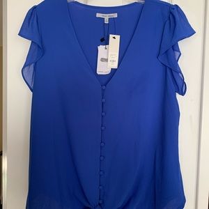 Beautiful royal blue tie front top-size L